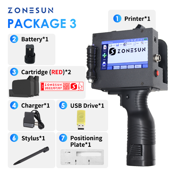 ZONESUN ZS-HIP508 Handheld Multilingual Inkjet Printing Machine - Red