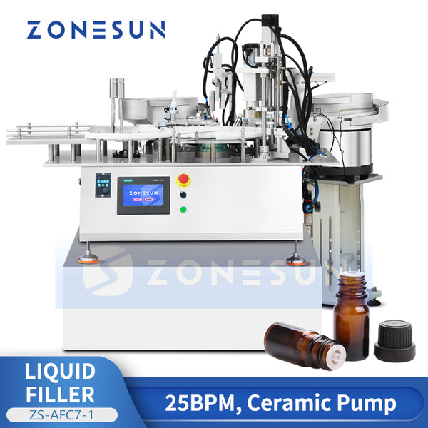 ZONESUN ZS-AFC7-1 Custom Rotary Peristaltic Pump Liquid Filling Capping Machine