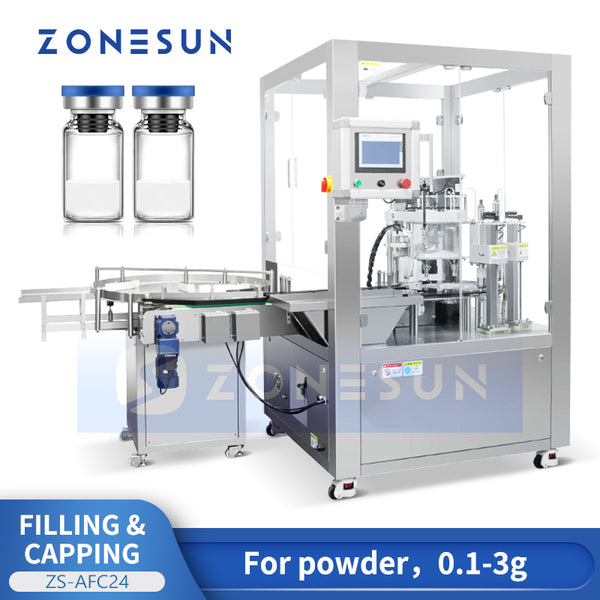 ZONESUN ZS-AFC24 Automatic Vial Powder Auger Filling Capping Machine