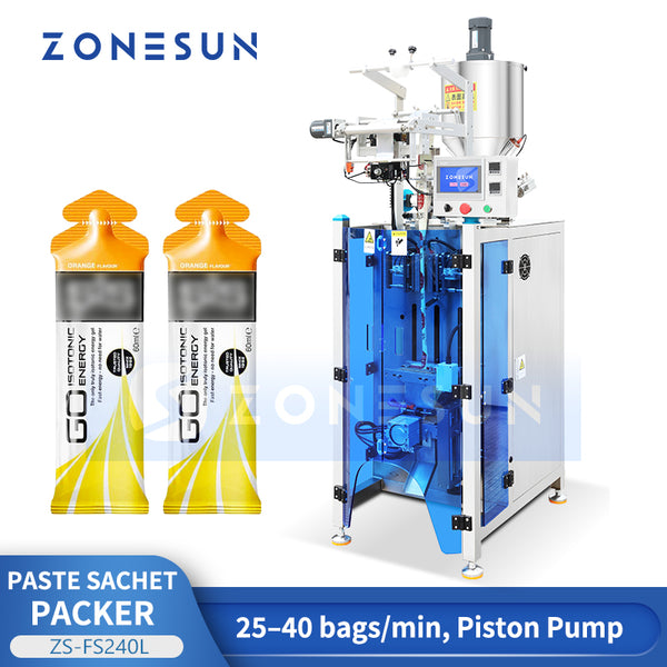 ZONESUN ZS-FS240L Paste Sachet Packing Machine for Food, Cosmetic & Pharma Products