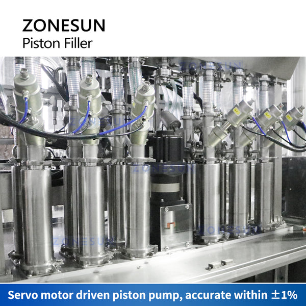 ZONESUN ZS-YT12T-12PX 12 Nozzles Servo Motor Paste Filling Machine With Feeding Pump