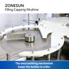 ZONESUN ZS-AFC7A Magnetic Pump Liquid Filling Capping Machine With Cap Feeder