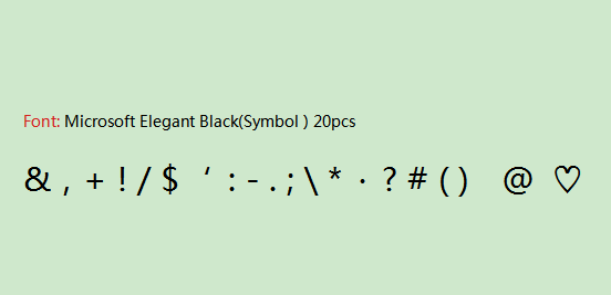 ZONESUN Number & Alphabet & Symbol Stamp Mold For ZS-110A Stamping Machine - Microsoft Elegant Black / Symbol