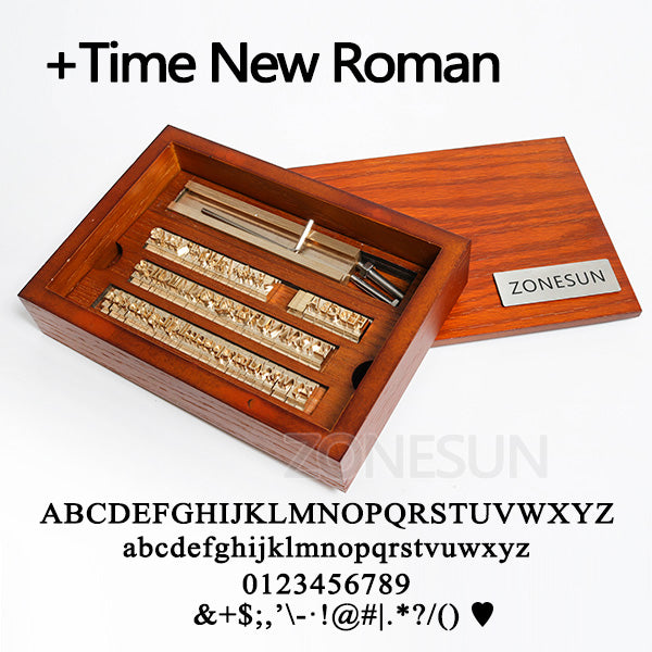 ZONESUN 6mm Height Brass Letter Stamp Custom Initials Alphabet - 6mm Full Set Time New Roman