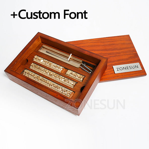 ZONESUN 6mm Height Brass Letter Stamp Custom Initials Alphabet - 6mm Full Set Custom Font
