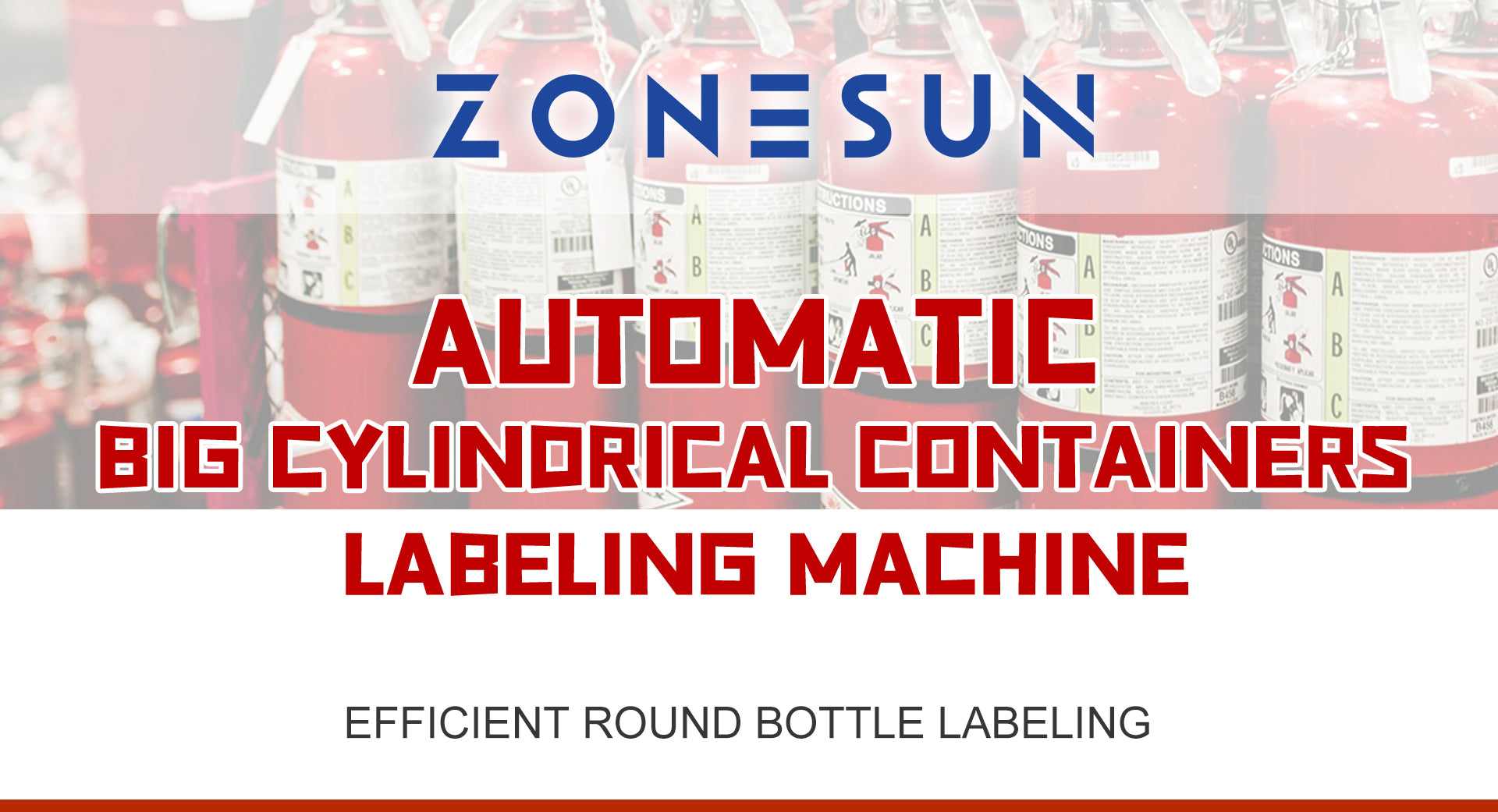 ZONESUN ZS-TB400 Automatic Big Cylindrical Containers Labeling Machine