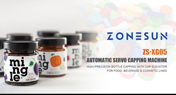 ZONESUN ZS-XG05 Automatic Servo Capping Machine: High-Precision Bottle Capping with Cap Elevator for Food, Beverage & Cosmetic Lines