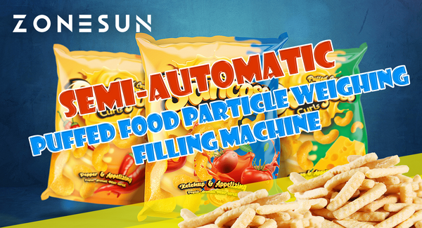 ZONESUN ZS-FZ1000L SEMI-AUTOMATIC PUFFED FOOD PARTICLE WEIGHING FILLING MACHINE