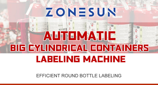 ZONESUN ZS-TB400 Automatic Big Cylindrical Containers Labeling Machine: Efficient Round Bottle Labeling