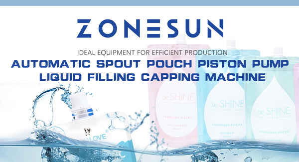 ZONESUN ZS-AFC12D Automatic Spout Pouch Piston Pump Liquid Filling Capping Machine: Ideal Equipment for Efficient Production