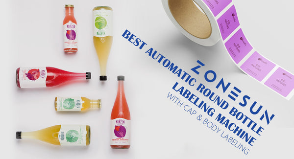 automatic label applicator for round bottles