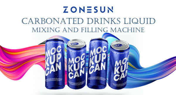 ZONESUN ZS-CF4A SEMI-AUTOMATIC CARBONATED DRINKS LIQUID MIXING AND FILLING MACHINE