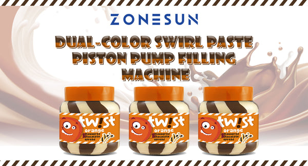 ZONESUN ZS-FM250 SEMI-AUTOMATIC DUAL-COLOR SWIRL PASTE PISTON PUMP FILLING MACHINE