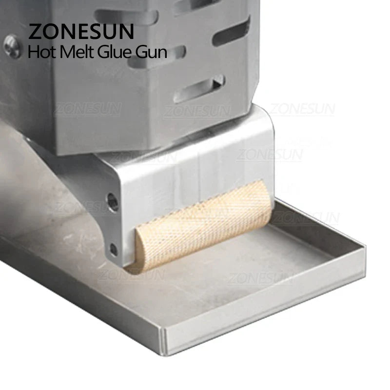 ZONESUN ZS-90TJ Hot Melt Glue Gun Leather Labeling Machine Paper Bag Leather Carton Sealing Machine