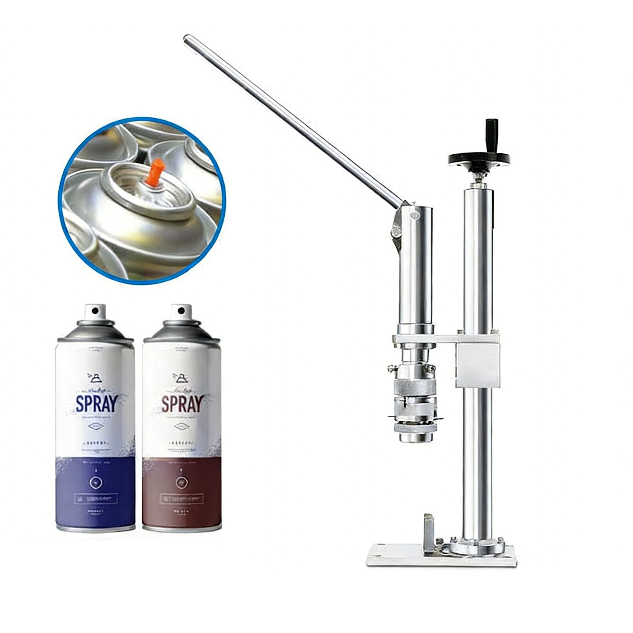 ZONESUN ZS-YG25C Manual Aerosol Can Crimper for Lab, Paint & Spray Production