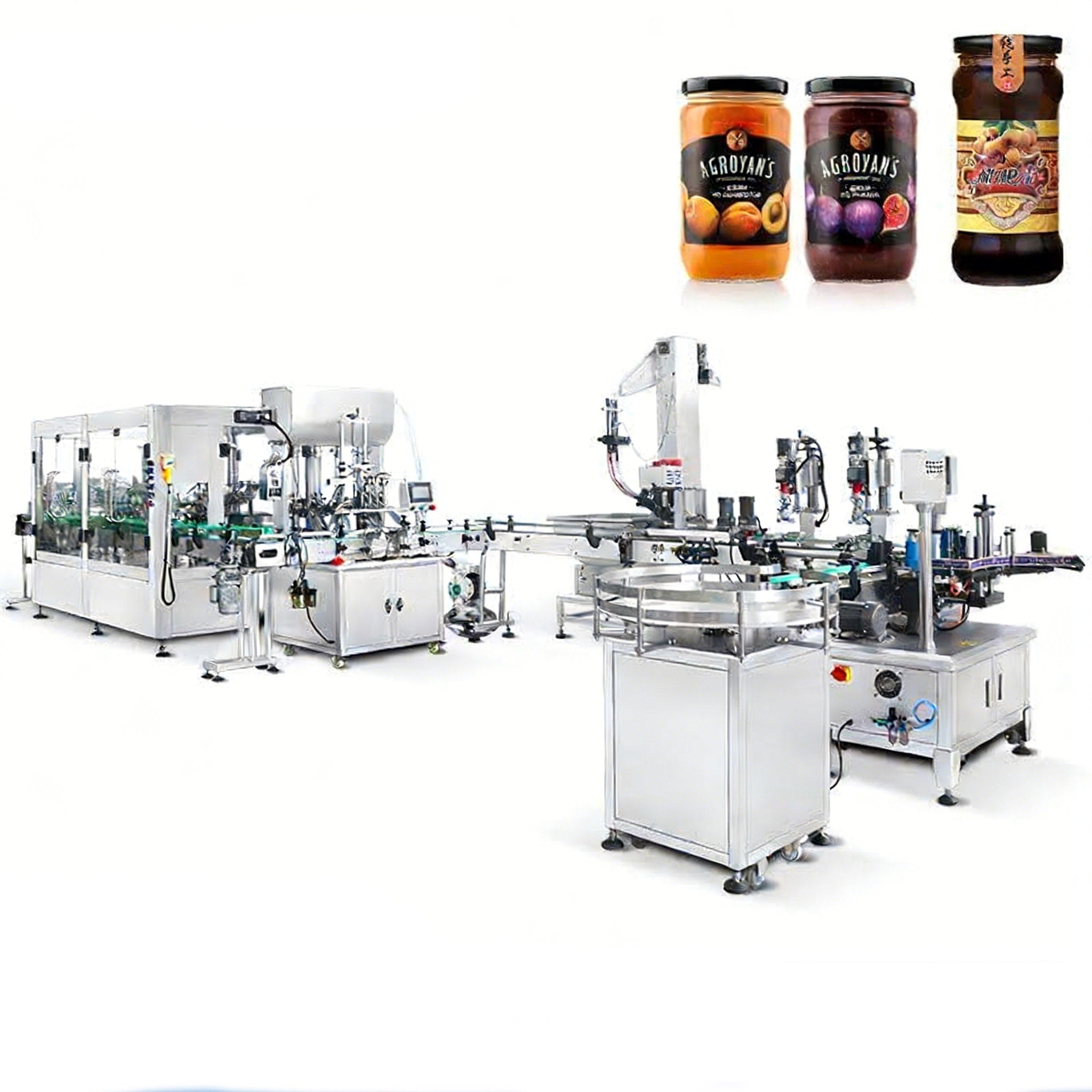ZONESUN ZS-FALU3 Jam & Sauce Bottling Line with Filling, Capping, Labeling