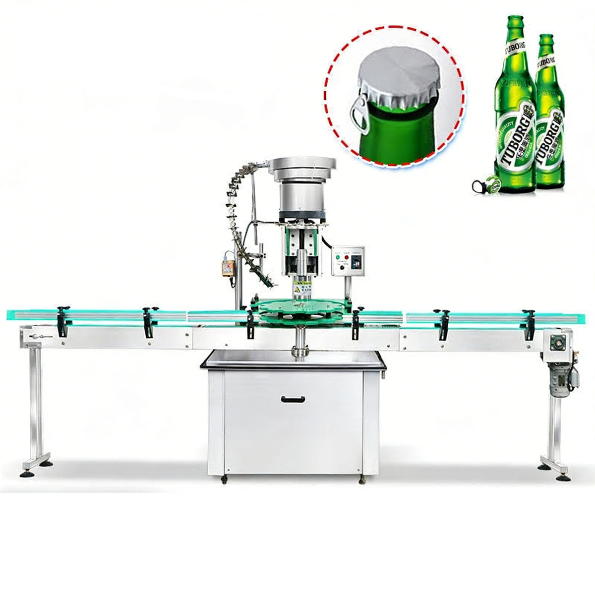 ZONESUN ZS-XG440L Automatic Ring-Pull Crown Capping Machine for Beer Bottles
