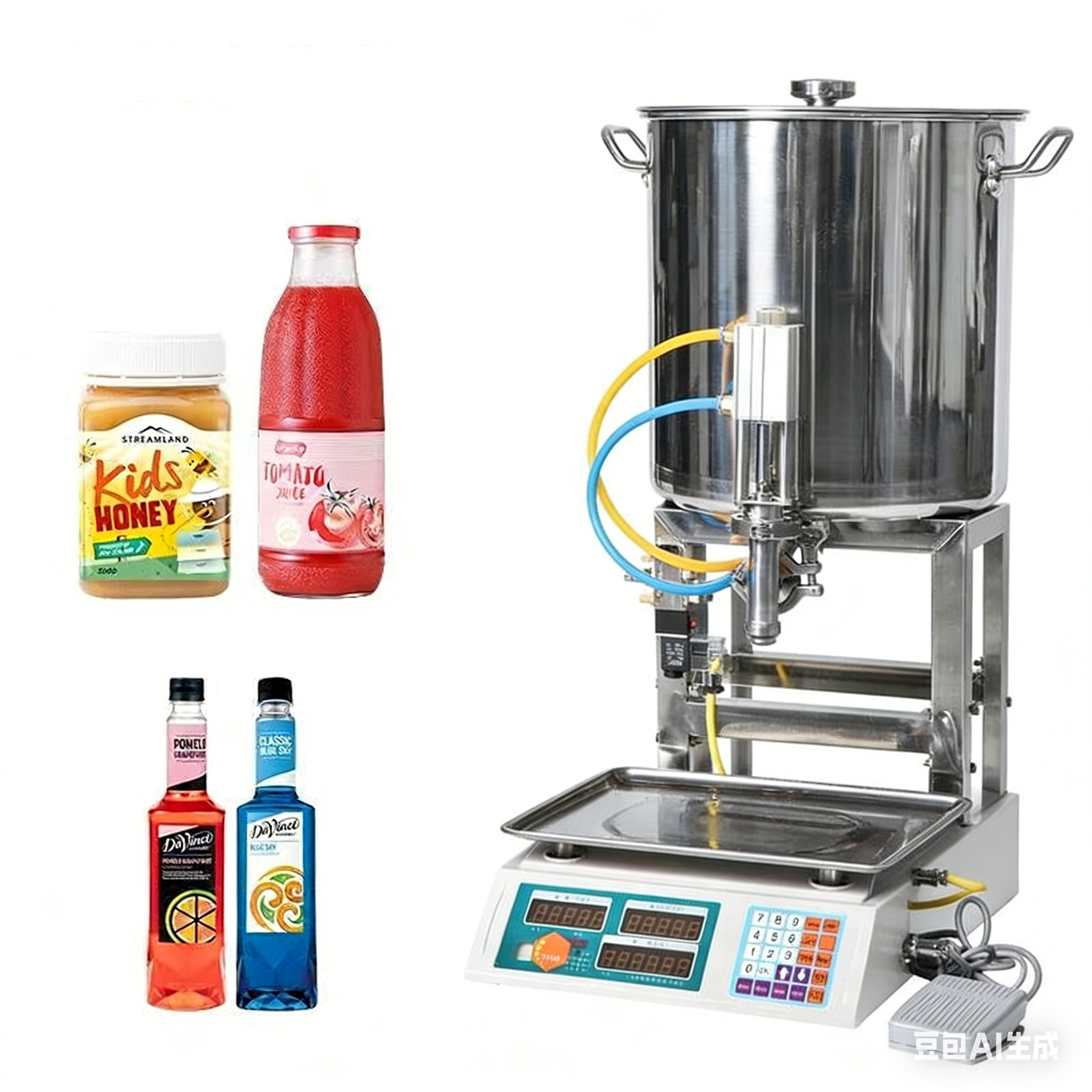 ZONESUN ZS-FMW2500 Pneumatic Paste Filling Machine for Honey & Sauces