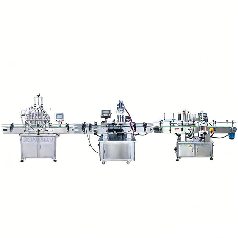 ZONESUN ZS-YT6T-6Y Round Bottle 6 Nozzles Liquid Filling Capping And Labeling Machine
