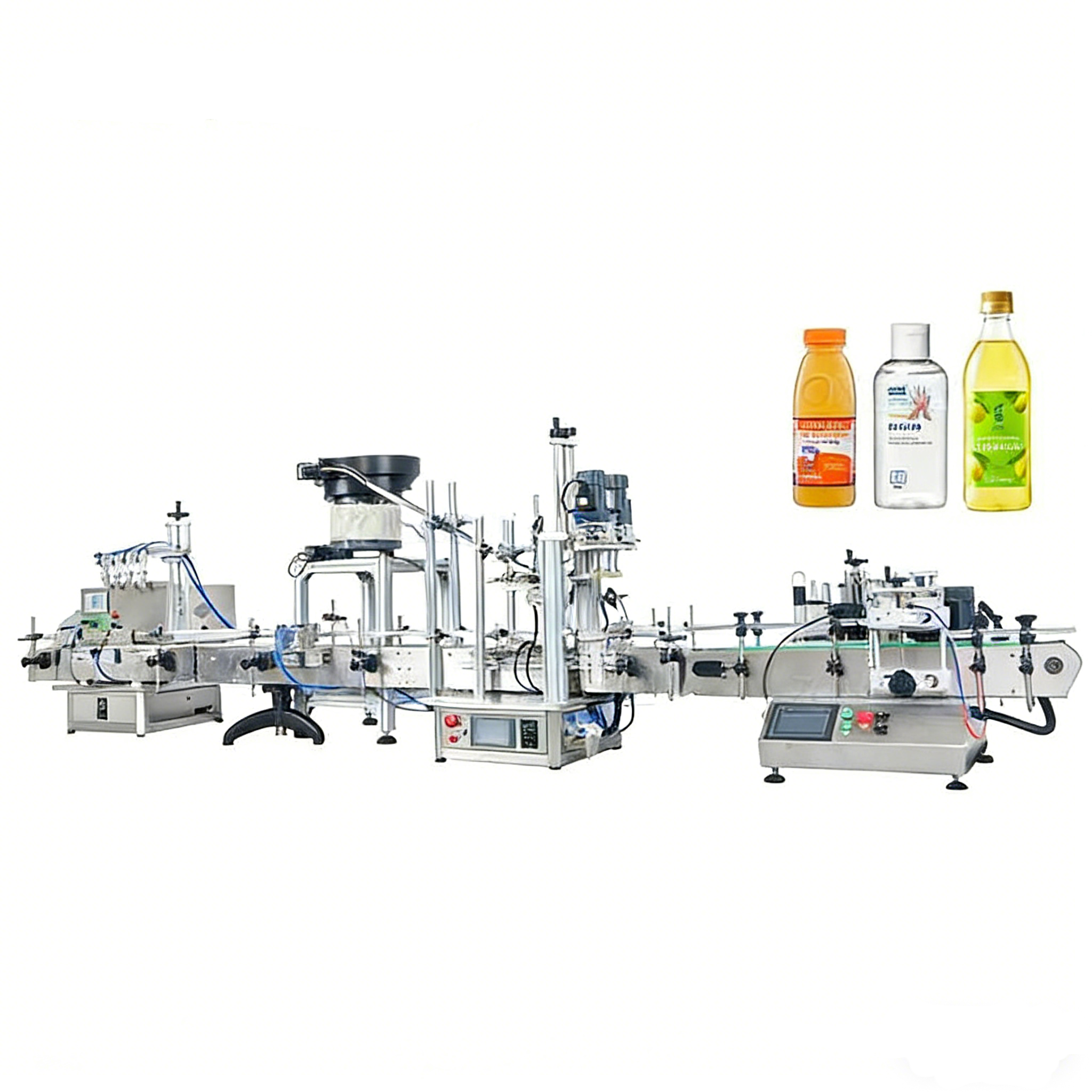 ZONESUN ZS-FAL180C10 Automatic Filling Capping Labeling Machine 4 Nozzles