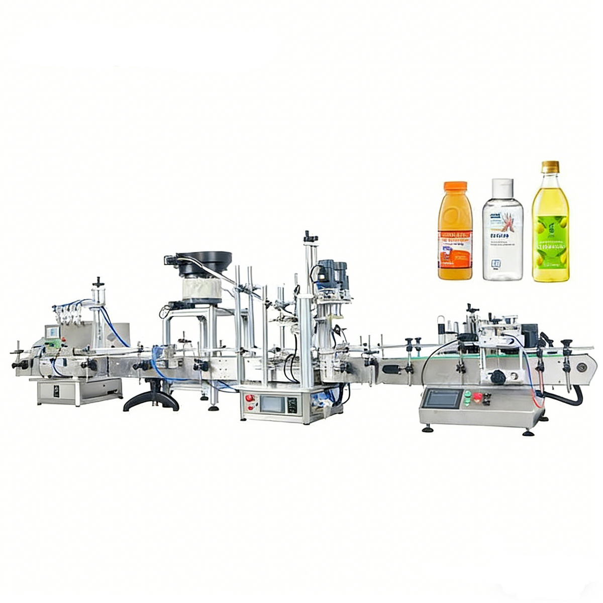 ZONESUN ZS-FAL180C10 Automatic Filling Capping Labeling Machine 4 Nozzles