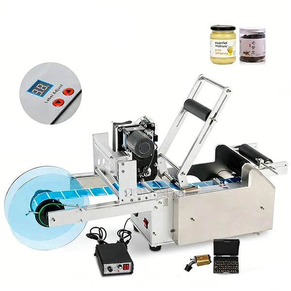 ZONESUN ZS‑TB50D/T Semi Automatic Round Bottle Labeling Machine