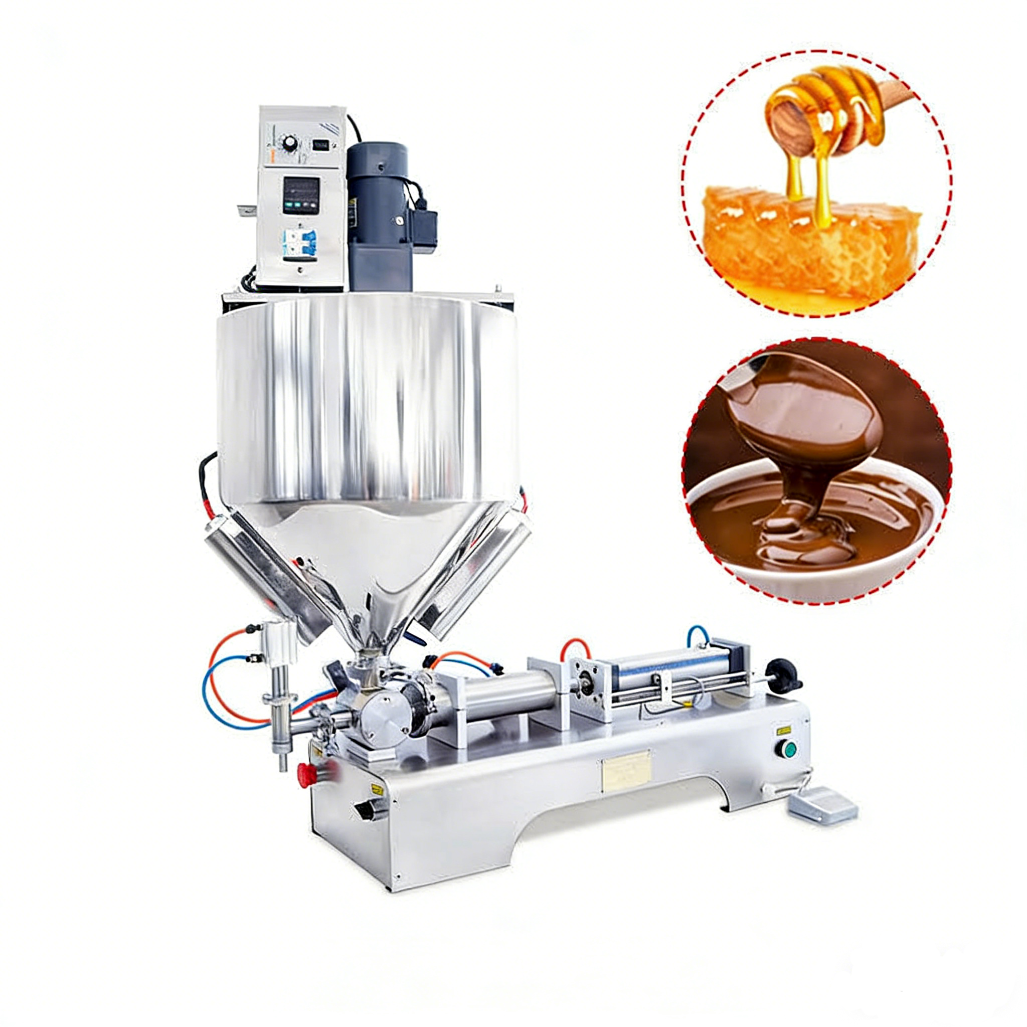 ZONESUN ZS-GTJH1 Pneumatic Paste Filling Machine with Mixer and Heater