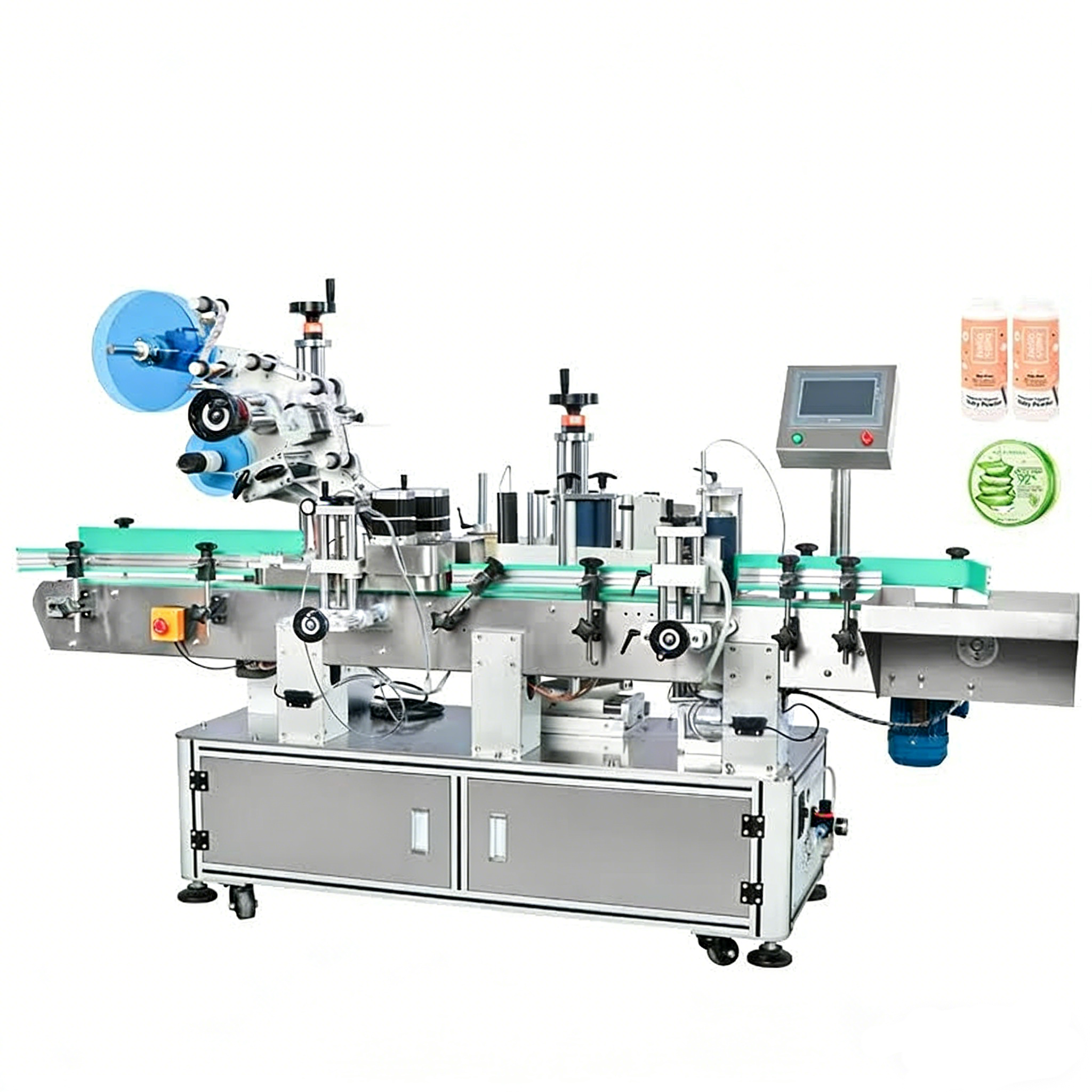 ZONESUN ZS-TB822D Dual-Function Flat Cap & Round Bottle Labeling Machine