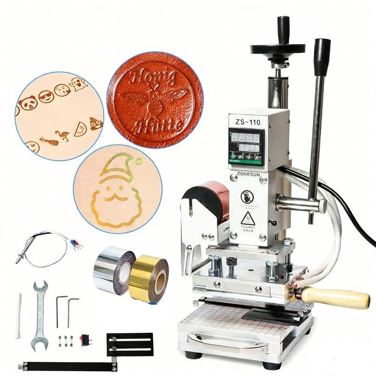 ZONESUN ZS-110 Manual Hot Foil Stamping Machine with Sliding Worktable