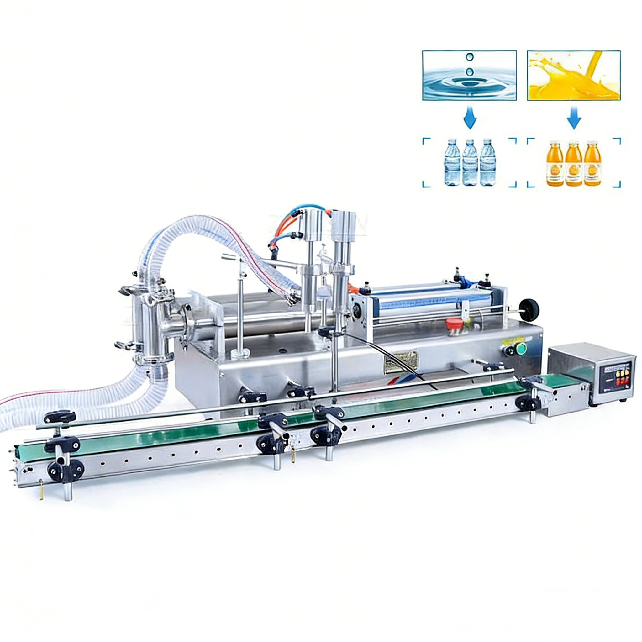 ZONESUN ZS‑DTYT2L Pneumatic Dual‑Nozzle Automatic Liquid Filling Machine