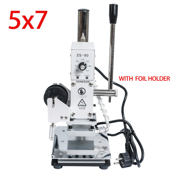 ZONESUN 110V/220V Manual Hot Foil Stamping Marking Machine Leather PVC Printer