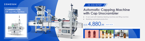 ZONESUN ZS-XG1870P AUTOMATIC CAPPING MACHINE WITH CAP UNSCRAMBLER PRODUCTION LINE