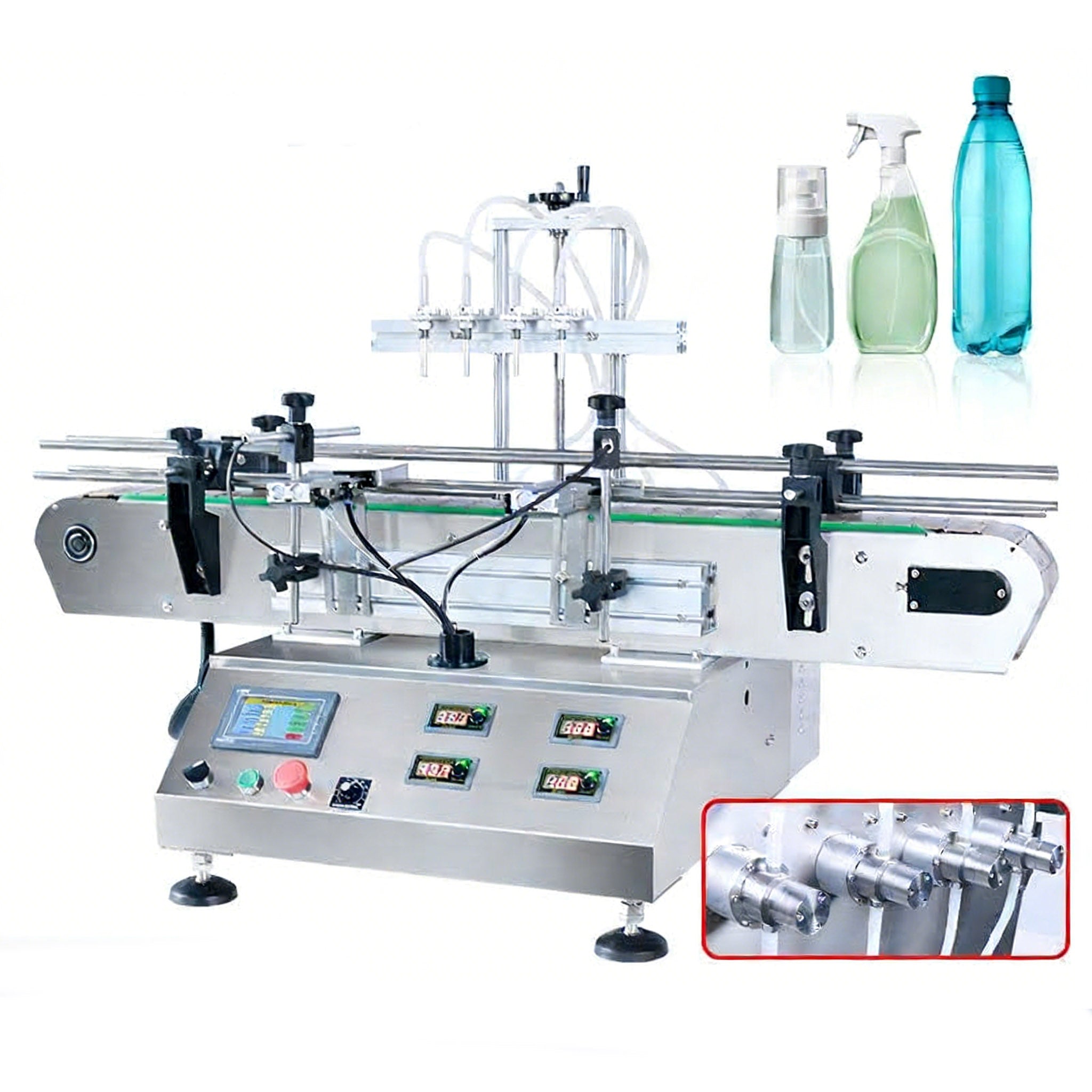 ZONESUN ZS-DTMP4C 4-Nozzle Magnetic Pump Liquid Filling Machine Desktop