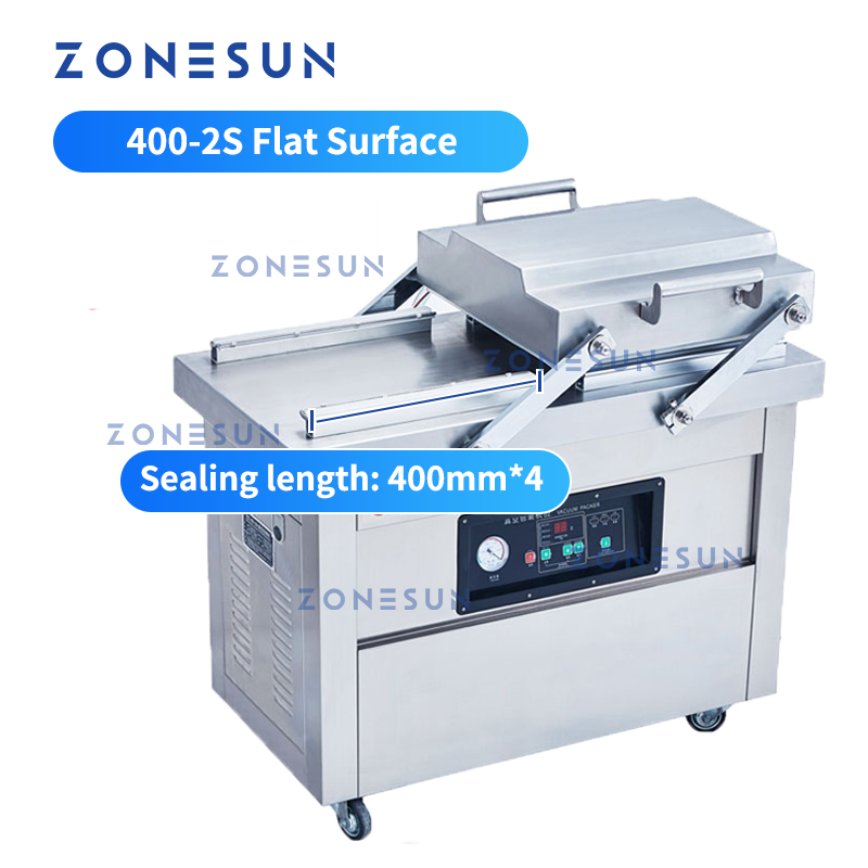 ZONESUN ZS-DZ400 Double Chamber Vacuum Packaging Machine with Date Coder