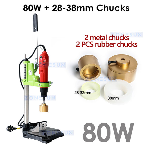 ZONESUN ZS-XG80W Manual Bottle Capping Machine - 80W / 28-38mm Chucks / 110V - 80W / 28-38mm Chucks / 220V