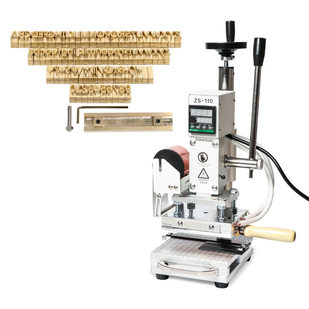 ZONESUN ZS-110 Manual Hot Foil Stamping Machine with Sliding Worktable
