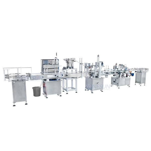 ZONESUN ZS-FAL180P3 Liquid Filling Capping Labeling Line with Cap Feeder