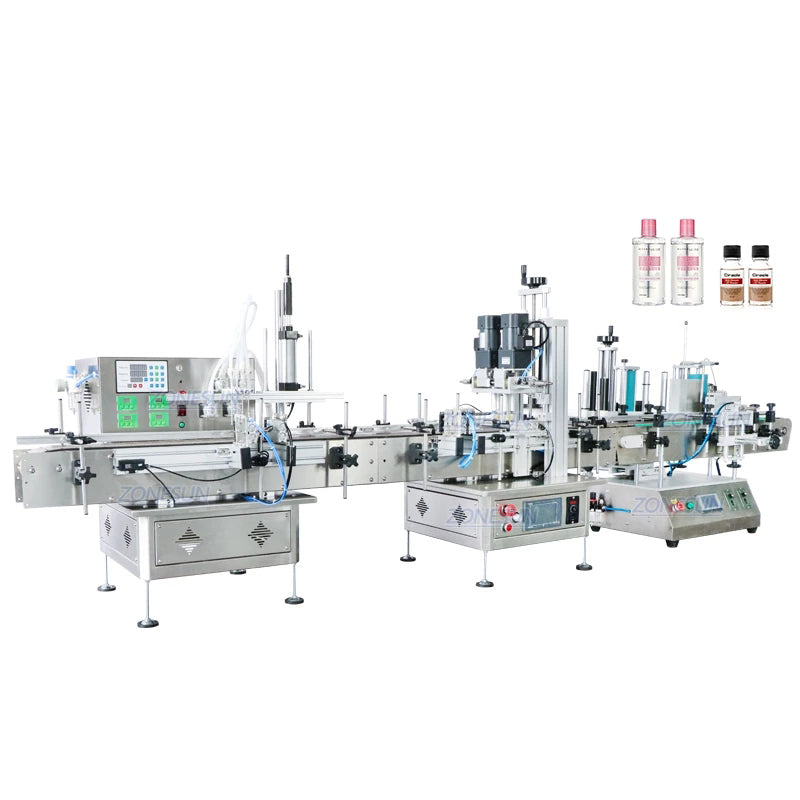 ZONESUN ZS-FAL180C4 Desktop Liquid Filling Capping Labeling Machine Line