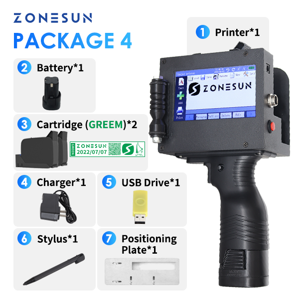 ZONESUN ZS-HIP508 Handheld Multilingual Inkjet Printing Machine - Green