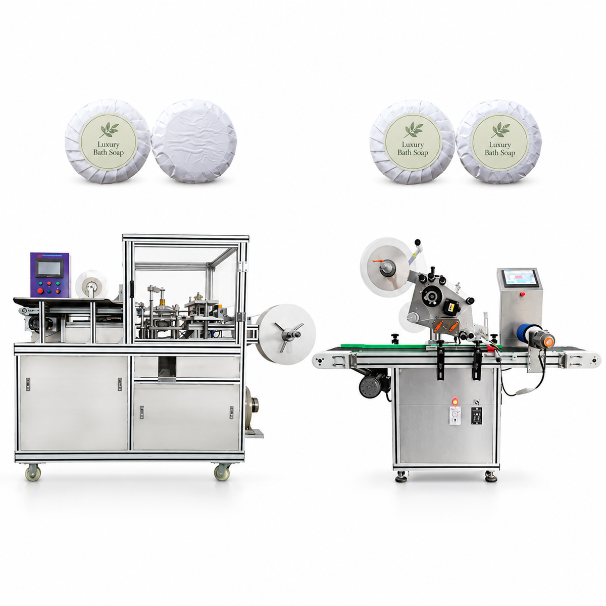 ZONESUN Automatic Soap Wrapping and Labeling Machine for Round Products