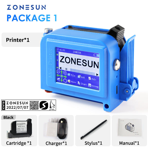 ZONESUN ZS-DC1 Portable Handheld Inkjet Printing Machine - Black