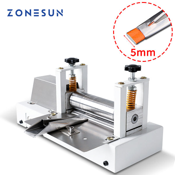 ZONESUN ZS-LSF2 Manual Leather Belt Rolling Machine Die Cutter Shoulder Strap Leather Laminating Folding Machine