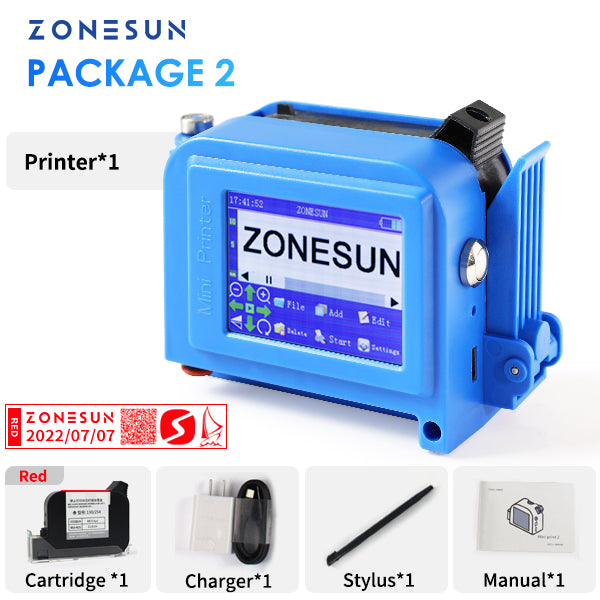 ZONESUN ZS-DC1 Portable Handheld Inkjet Printing Machine - Red