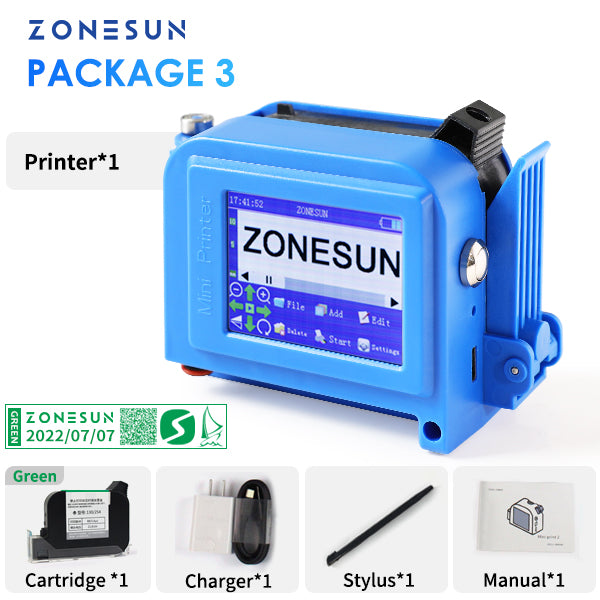 ZONESUN ZS-DC1 Portable Handheld Inkjet Printing Machine - Green