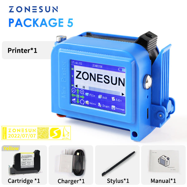 ZONESUN ZS-DC1 Portable Handheld Inkjet Printing Machine - Yellow