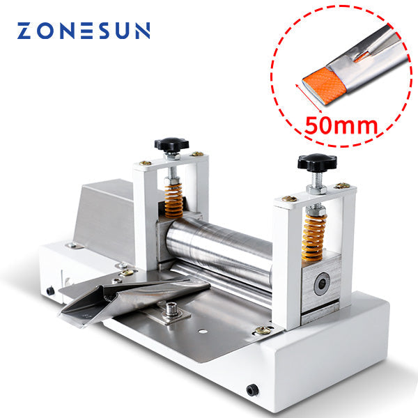 ZONESUN ZS-LSF2 Manual Leather Belt Rolling Machine Die Cutter Shoulder Strap Leather Laminating Folding Machine