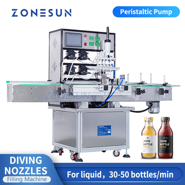 ZONESUN ZS‑VTPP80C Automatic Liquid Filling Machine with Peristaltic Pump