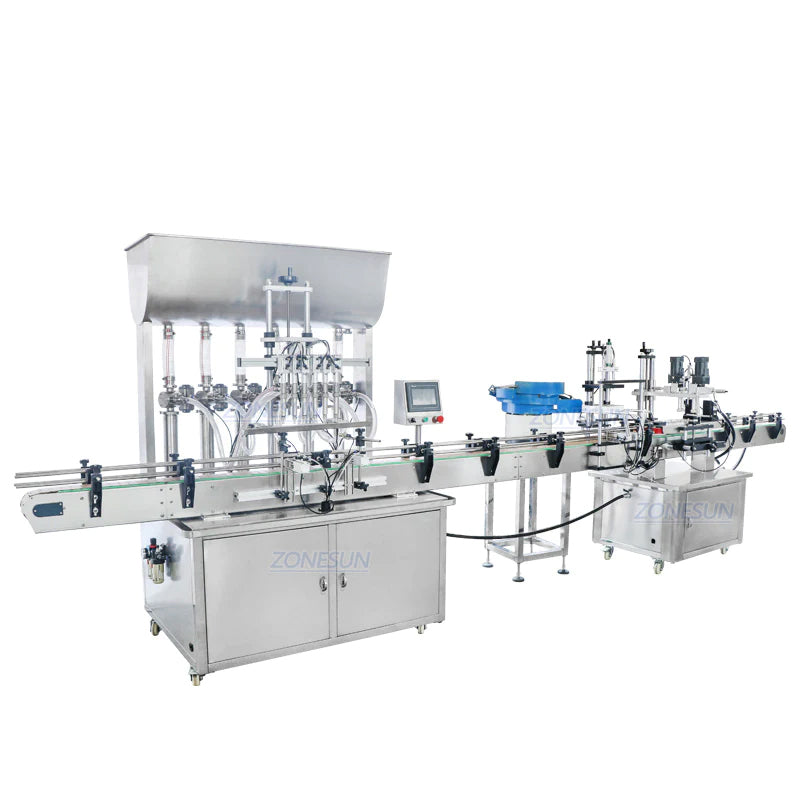 ZONESUN ZS-FAL180AP Automatic Paste Filling and Capping Line for Thick Liquids