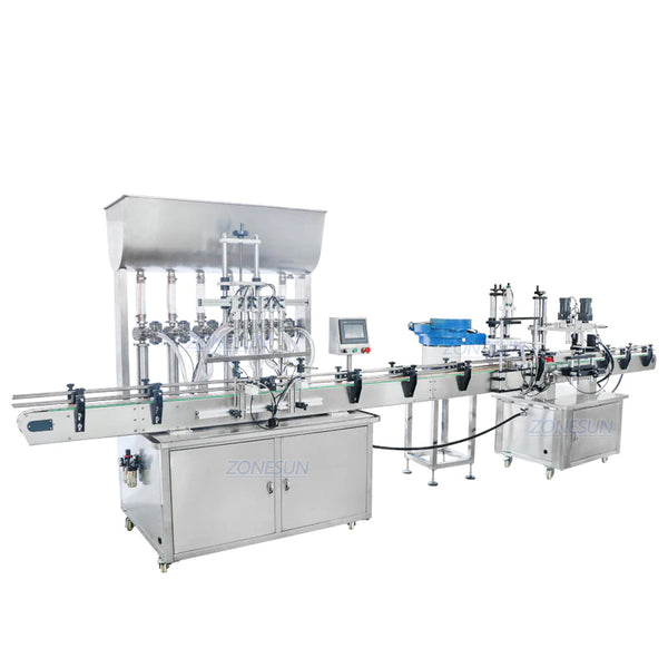 ZONESUN ZS-FAL180AP Automatic Paste Filling and Capping Line for Thick Liquids