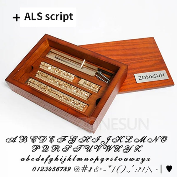 ZONESUN 6mm Brass Letter Stamp Set Custom Alphabet & Symbols